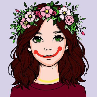 realistic girl with flower crown