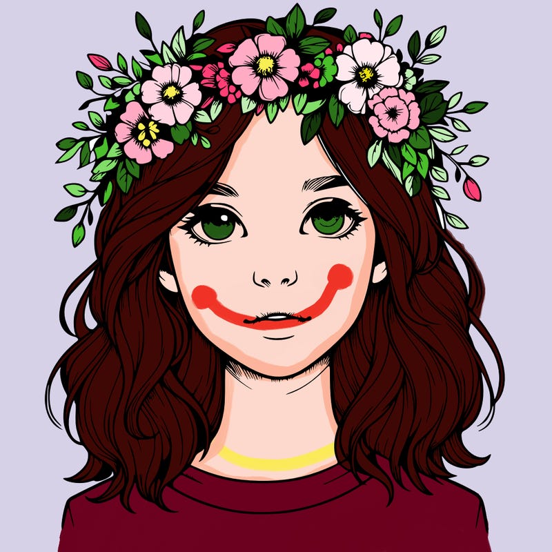 realistic girl with flower crown