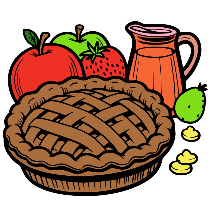 a pie of food