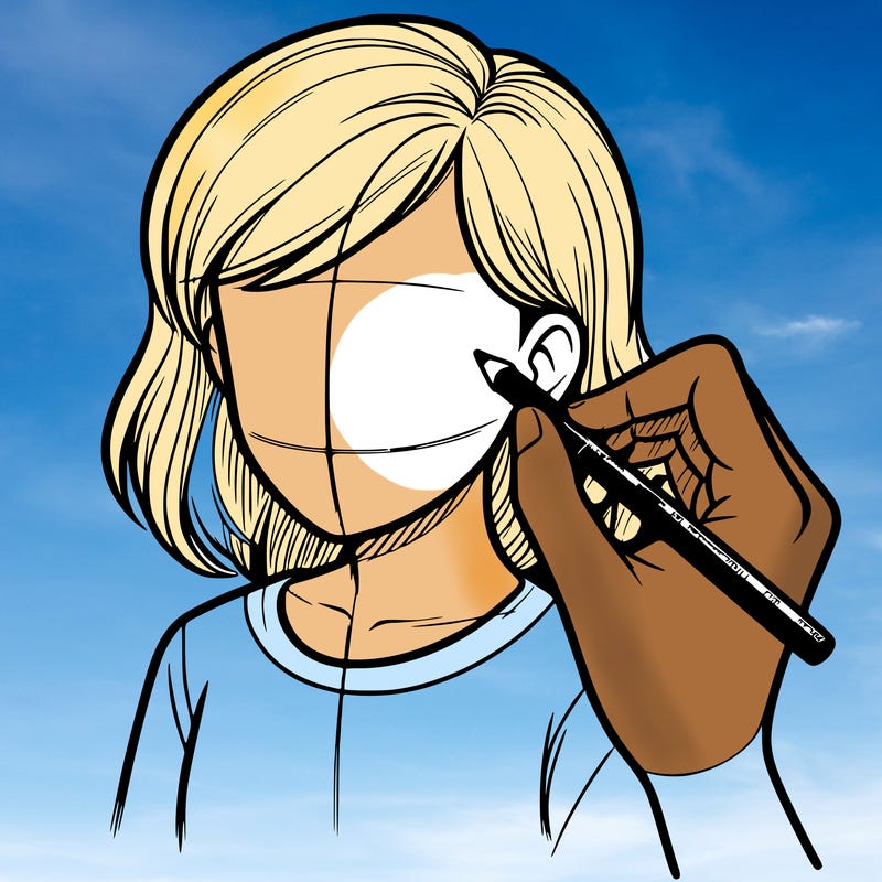 drawing a realistic person