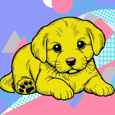 a cute realistic puppy