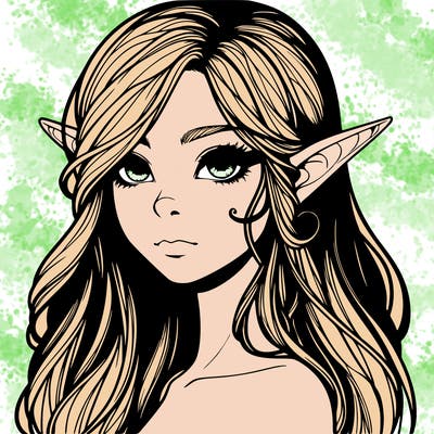 elf girl realistic dark fantasy