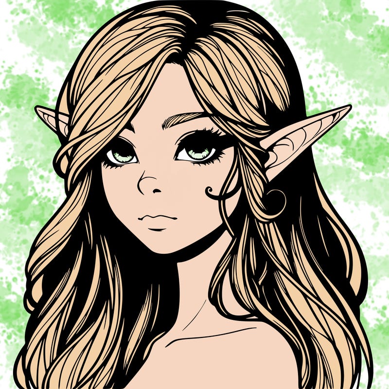 elf girl realistic dark fantasy