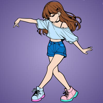 realistic girl danceing
