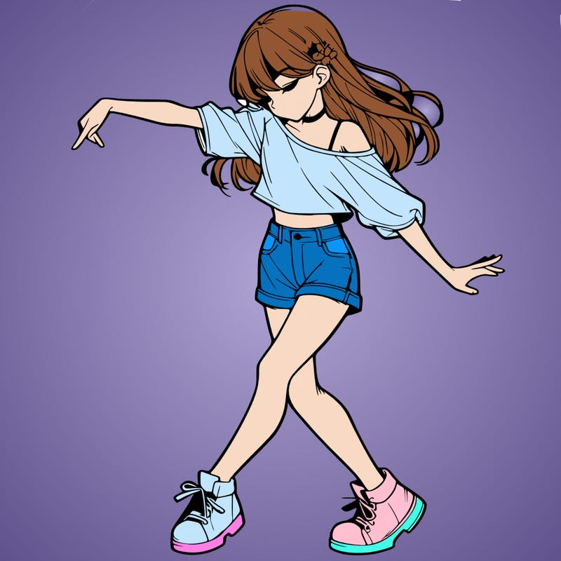 realistic girl danceing