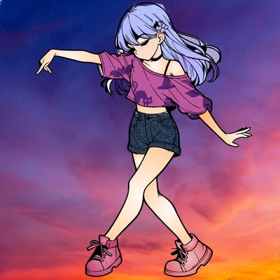 realistic girl danceing