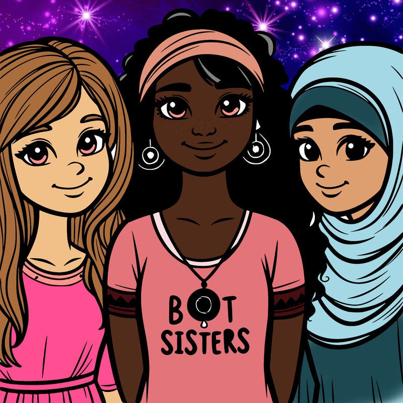 three sisters with a best sisters necklace