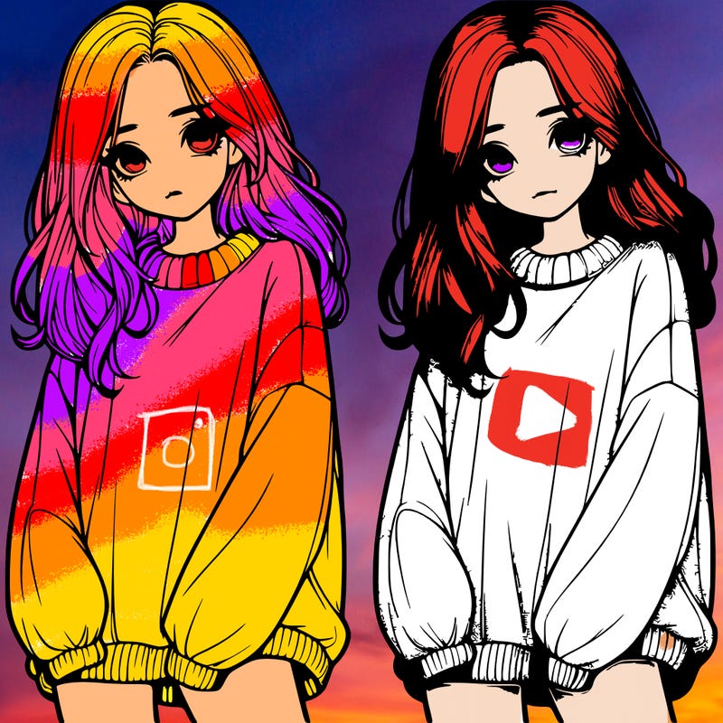 realistic girl with baggy sweater