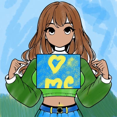 girl holding a blank sign in a long sleeve crop top