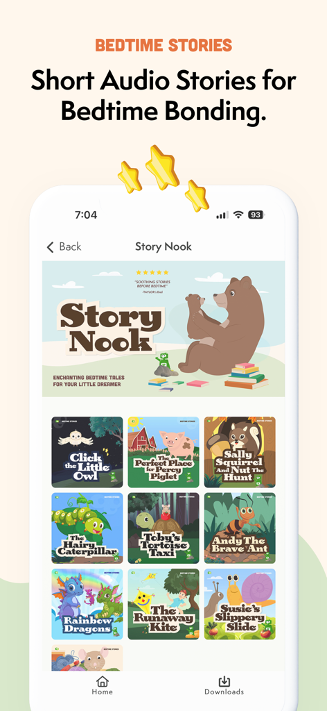 Kokotree: Preschool Learning - A library of short audio bedtime stories with cute animal characters for preschoolers in the Kokotree app.