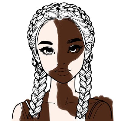 realistic girl with braids