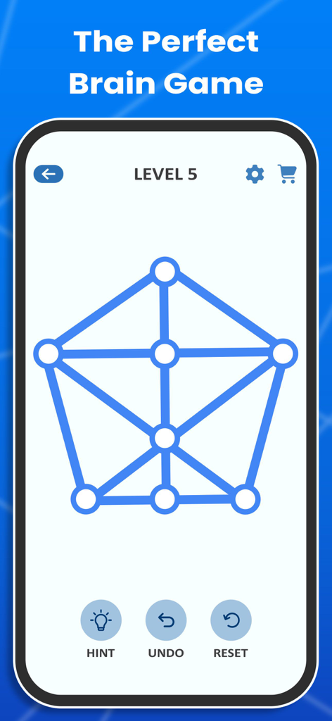 One Line - One Touch Puzzle - Level 5 logic puzzle interface in the One Line - One Touch brain game