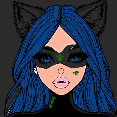 realistic girl with fox ears and realistic lips