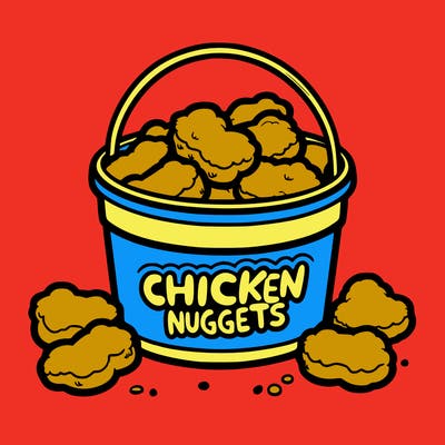 chicken nuggets in a bucket