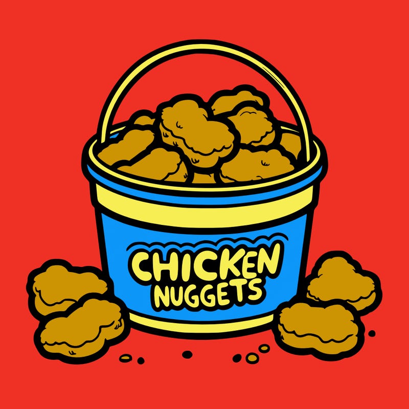 chicken nuggets in a bucket