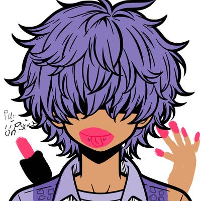 manga boy fluffy hair covering his eyes