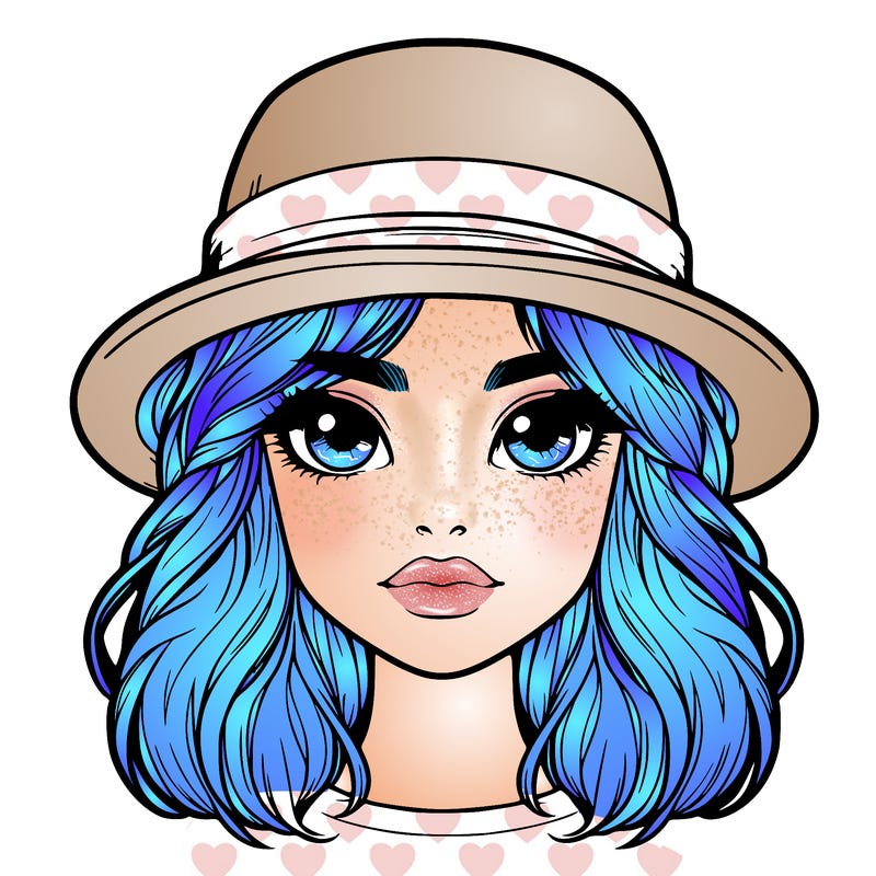 realistic girl with hat