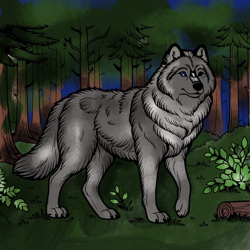 realistic wolf in the forest
