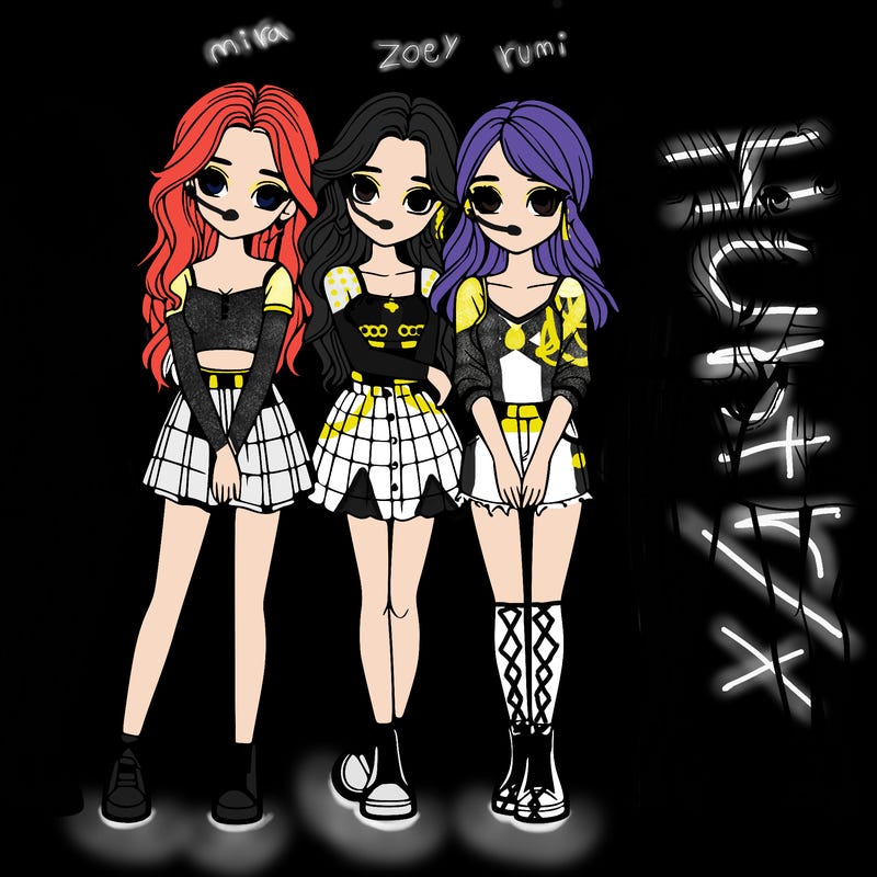 a group of girls realistic