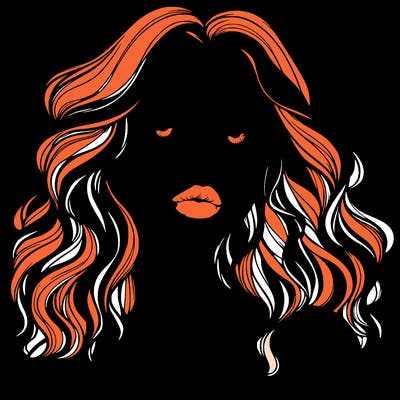 realistic girl with wavy hair and lips