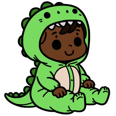 baby in a dinosaur costume
