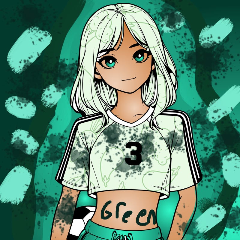 realistic girl wearing soccer jersey