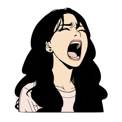 screaming realistic, girl