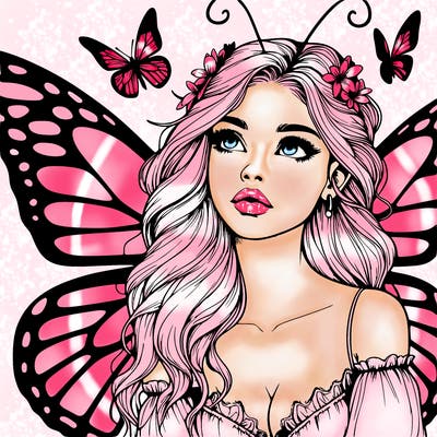 butterfly fairy realistic girl