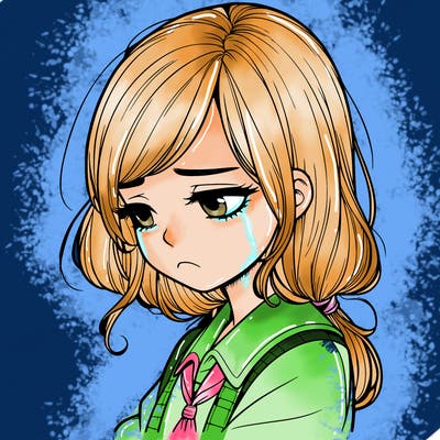 realistic girl sad