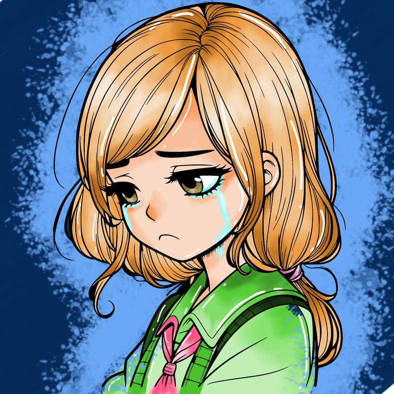 realistic girl sad