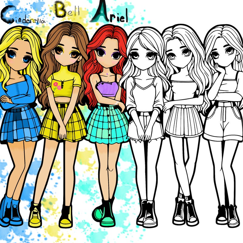 a group of girls realistic