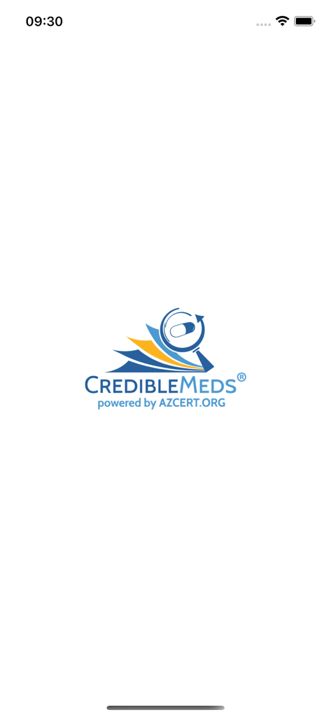 CredibleMeds Mobile app splash screen with logo