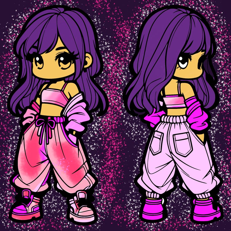 girl in crop top and baggy pants