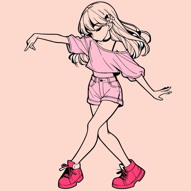 realistic girl danceing