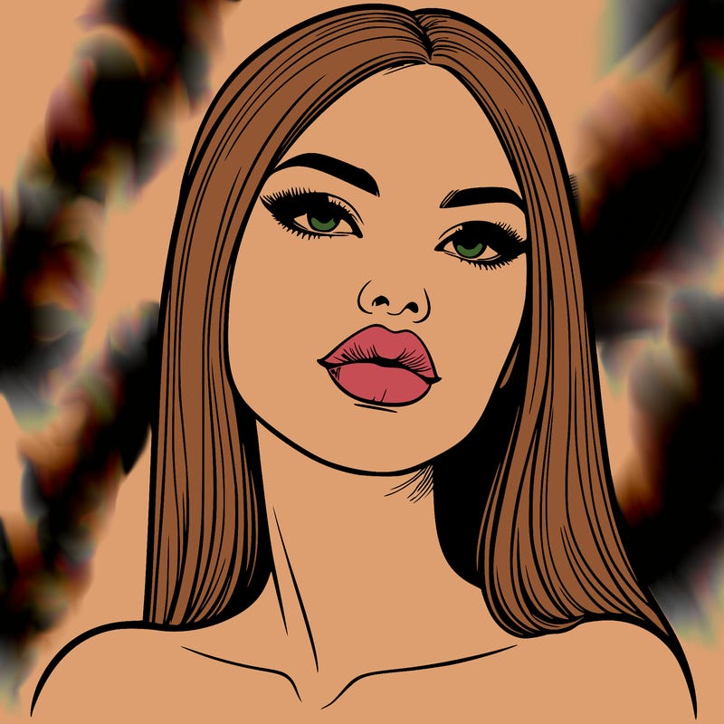 realistic woman with full lips