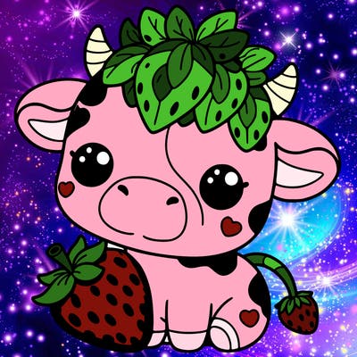 cute strawberry cow