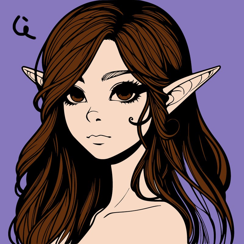 elf girl realistic dark fantasy