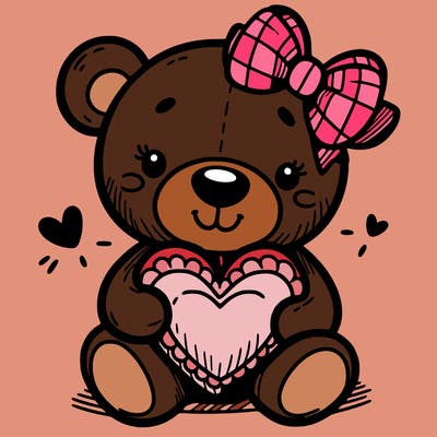 teddy bear hugging a heart