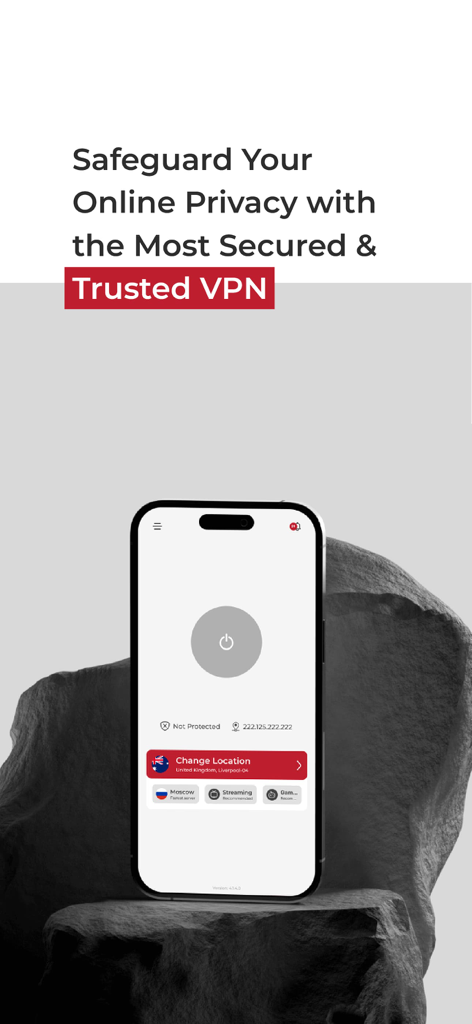 Symlex VPN mobile application interface for online security and privacy