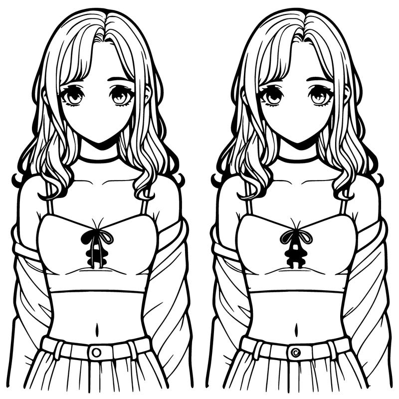 realistic girl split in 4 sections