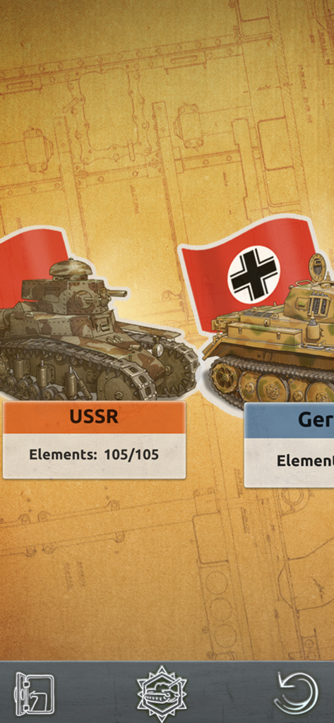 Doodle Tanks Blitz screen showing historical tanks from the USSR and Germany