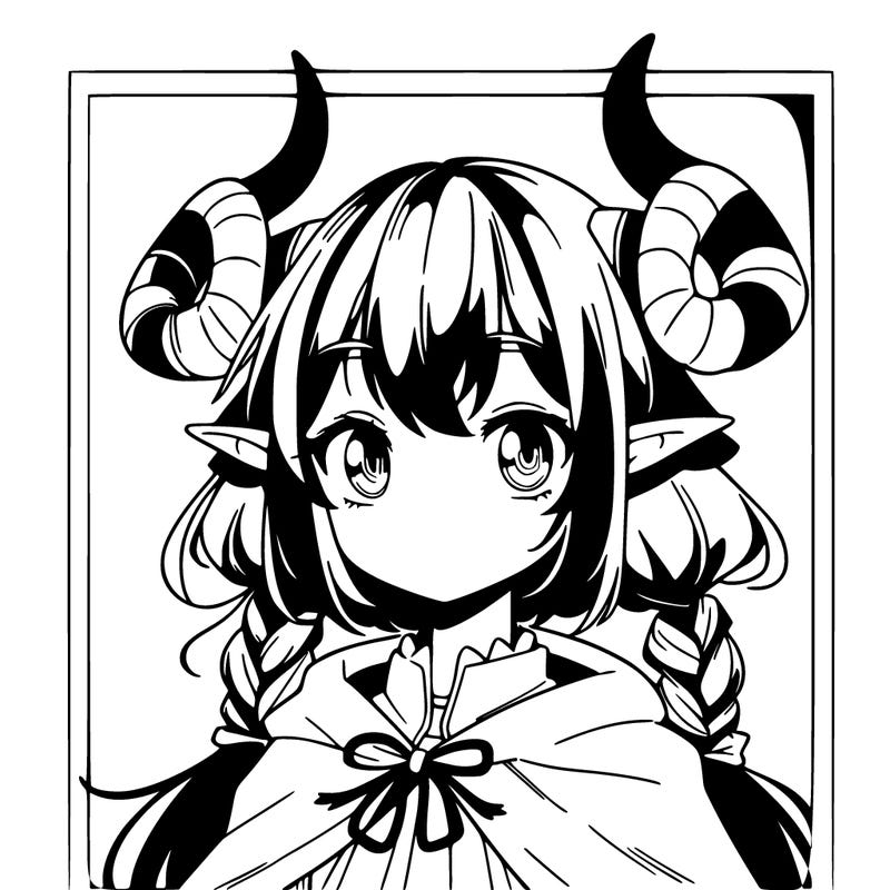 anime girl with horns