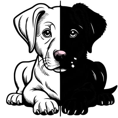 realistic dog split picture