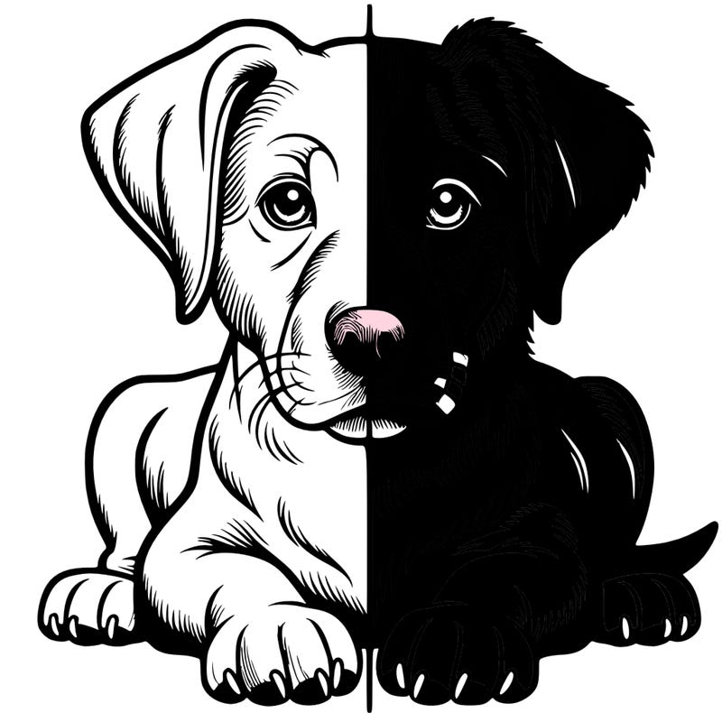 realistic dog split picture