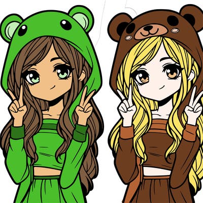 teen girl in animal costume