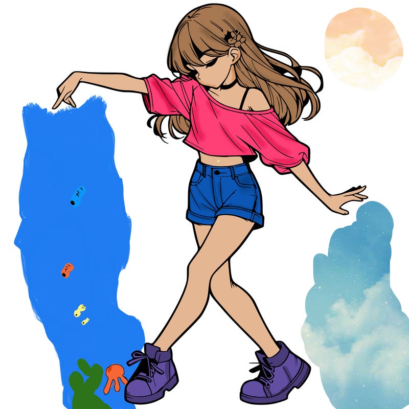 realistic girl danceing