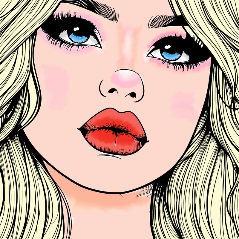 really realistic girl with lips