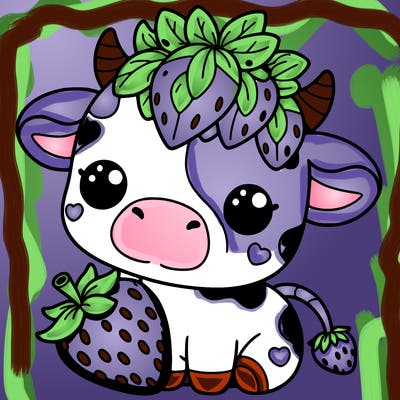cute strawberry cow