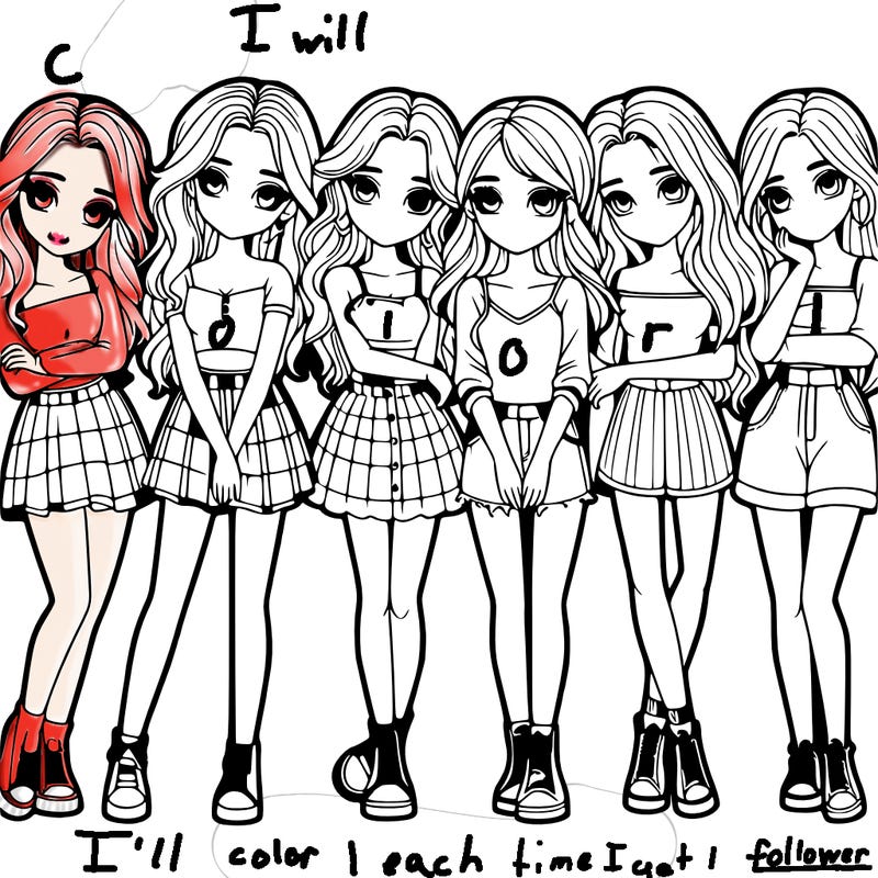 a group of girls realistic