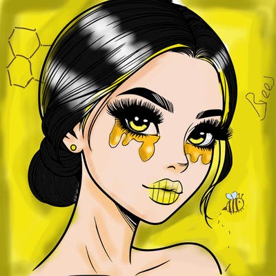 realistic girl with lashes